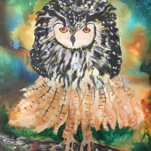 Mixed Media Shapeshifter on a Perch_by Laura Gates