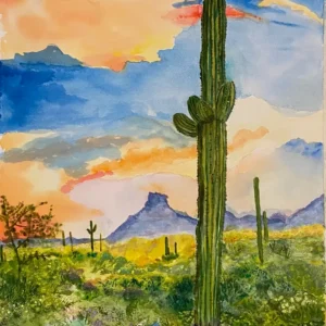 Watercolor Sunset on the Horizon_by Laura Gates