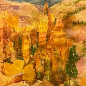Watercolor The Spires of Bryce_by Laura Gates
