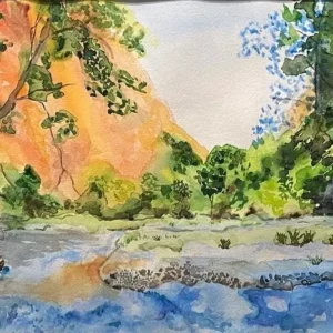 Watercolor The Way of Water_by Laura Gates