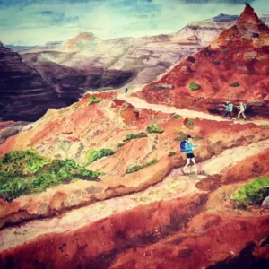 Watercolor Bright Angel Comrades_by Laura Gates